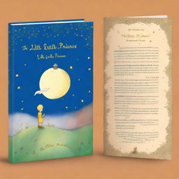 A detailed digital art image showcasing the dust jacket of 'The Little Prince'