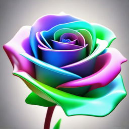 An exquisite digital art image of a glass rose