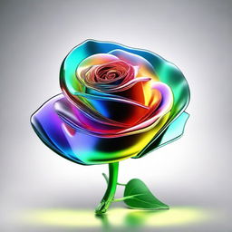 An exquisite digital art image of a glass rose