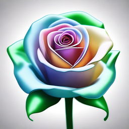 An exquisite digital art image of a glass rose