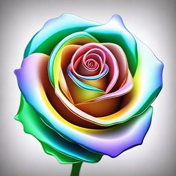 An exquisite digital art image of a glass rose