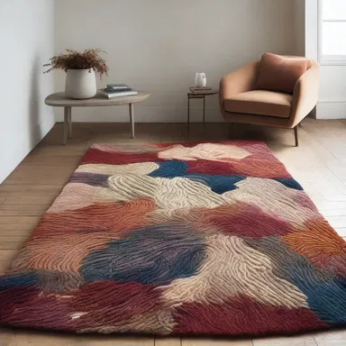The fashion designer incorporated a unique rya rug pattern into their latest collection.