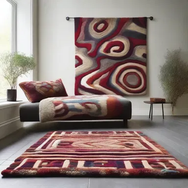 The fashion designer incorporated a unique rya rug pattern into their latest collection.
