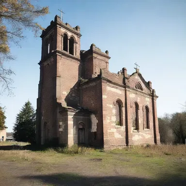 The dilapidated church stood as a symbol of the crumbling faith of the town.