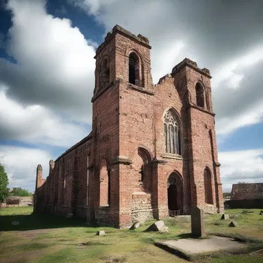 The dilapidated church stood as a symbol of the crumbling faith of the town.
