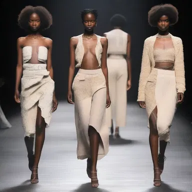 The designer showcased a collection inspired by the dilapidated buildings of an abandoned city.