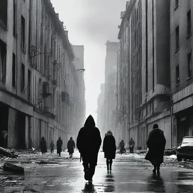 In the dystopian world of the novel, the inhabitants were forced to live in mirthless, joyless existence under oppressive rule.
