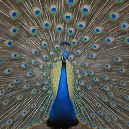 A breathtakingly unique architecture mirroring a peacock, with colorful, unfolding feather-like extensions.