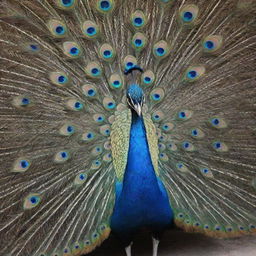 A breathtakingly unique architecture mirroring a peacock, with colorful, unfolding feather-like extensions.