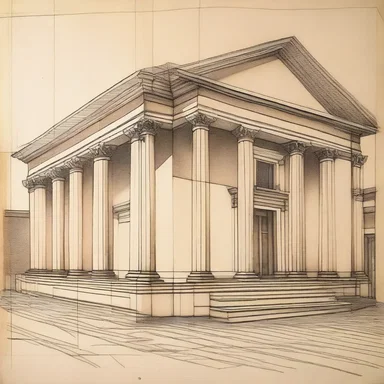 The artist used a carpenter's square to draw precise angles in their architectural painting.