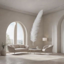 An extraordinary architectural design in the form of a feather, displaying elegance and lightness.