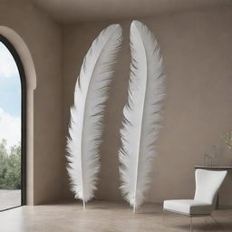 An extraordinary architectural design in the form of a feather, displaying elegance and lightness.