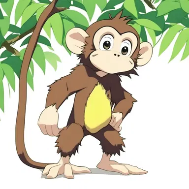 In the anime, the platyrrhine monkey character with widely separated nostrils and a prehensile tail was the mischievous sidekick of the main protagonist.