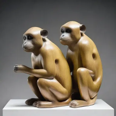 The modern art museum featured a sculpture that depicted the elegance and grace of platyrrhine monkeys, with their distinctive facial hair, widely separated nostrils, and long, flexible tails.