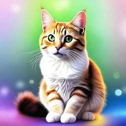 A digital art image of a cat in the highest quality