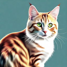 A digital art image of a cat in the highest quality