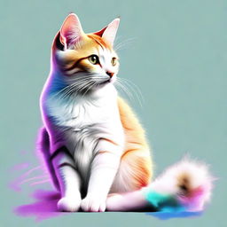 A digital art image of a cat in the highest quality