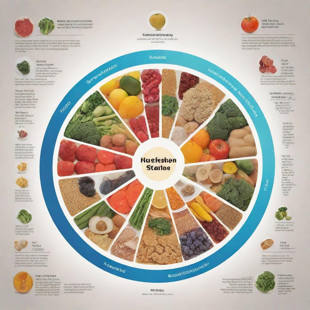 Generate an infographic displaying the essential nutrients that our body needs. It should include representative symbols or images for each nutrient type, with a brief description and their sources in a colorful and visually appealing style.