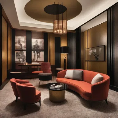 The architect designed a stylish jazz band-themed lounge for the hotel.