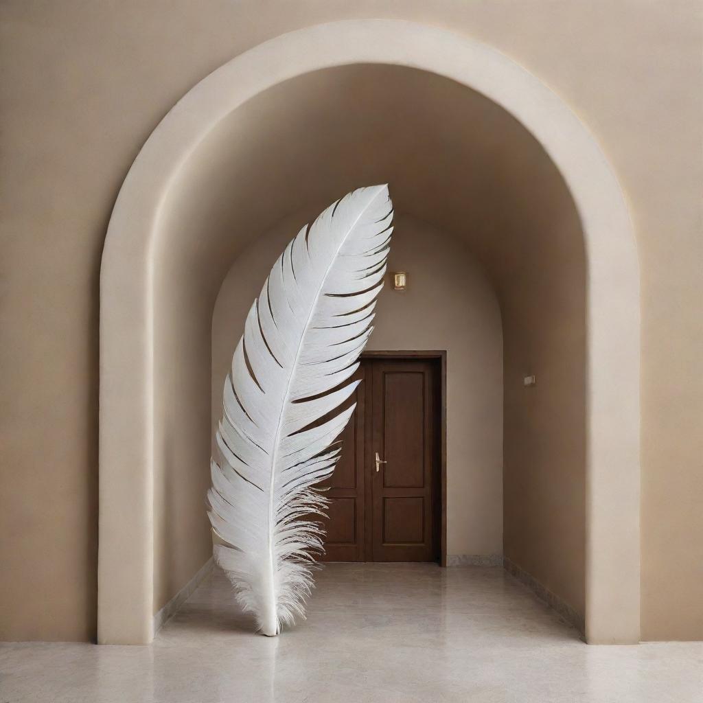 An architectural wonder designed in the shape of a feather, showcasing elegance and sophistication.