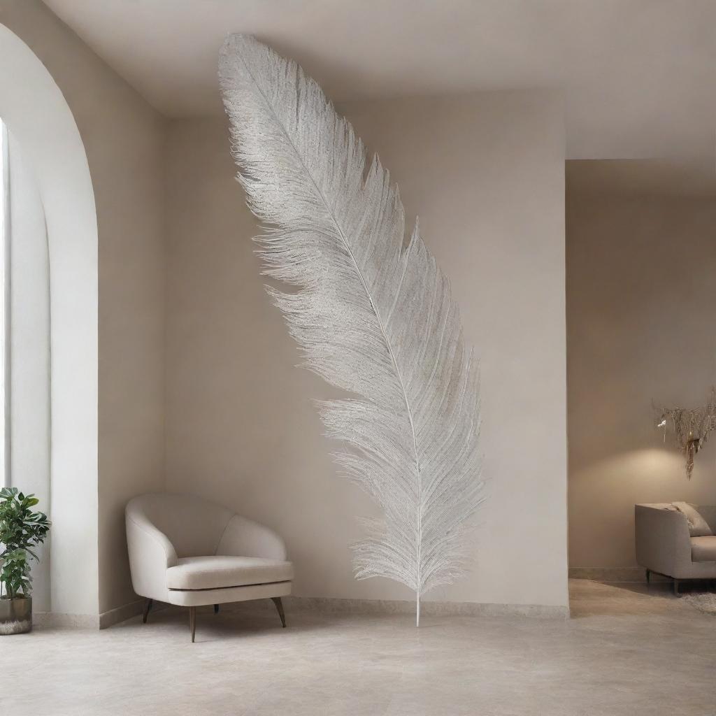 An architectural wonder designed in the shape of a feather, showcasing elegance and sophistication.