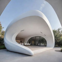 An architectural masterpiece shaped like a feather, displaying futuristic design and elegance.