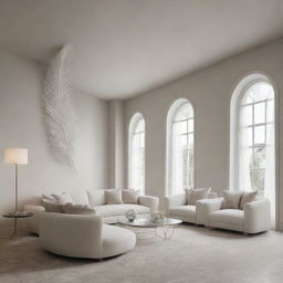 An architectural design emulating a feather's form, combining delicacy, elegance, and innovative structure.