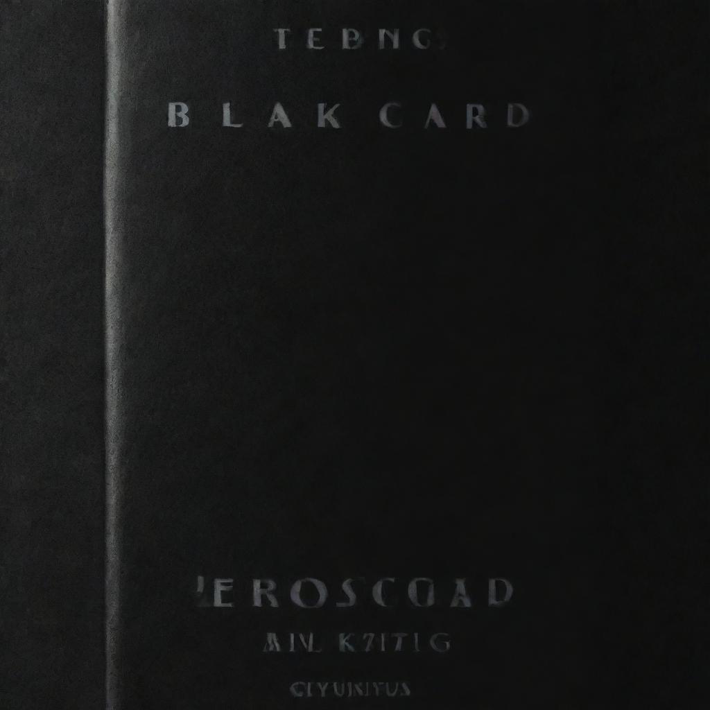 A riveting, captivating book cover for a novel called 'Black Card'. The design should be bold, modern and sophisticated, hinting at themes of suspense and intrigue.