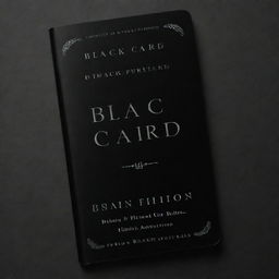 A riveting, captivating book cover for a novel called 'Black Card'. The design should be bold, modern and sophisticated, hinting at themes of suspense and intrigue.