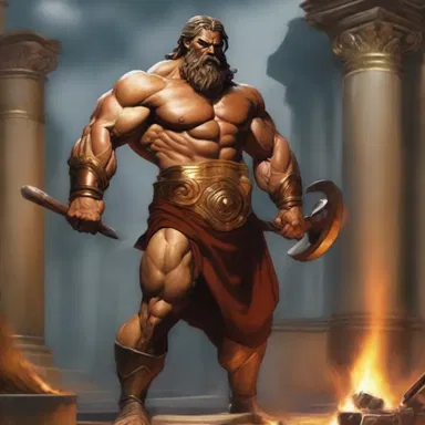 In Greek mythology, the powerful god Hephaestus would heat up his forge to craft magnificent weapons and armor.