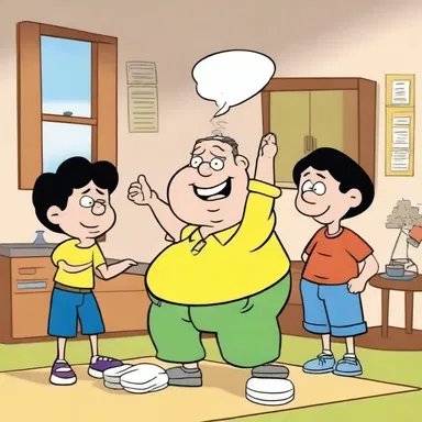 In the cartoon, the mischievous character decided to heat up the situation by pulling a prank on his friends.