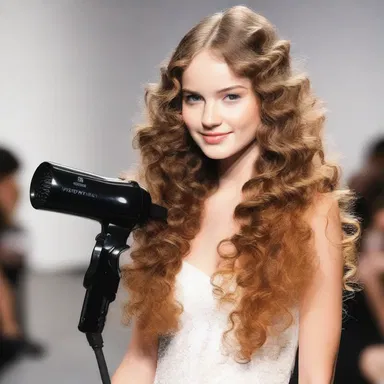 She used a blow dryer to heat up her hair and achieve the perfect curl for the fashion show.
