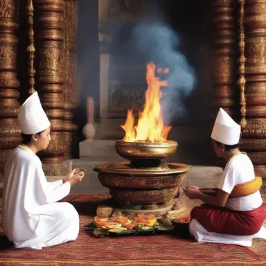 In some religious ceremonies, offerings are burned to heat up the sacred space and create a spiritual ambiance.