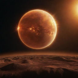 Venus, the planet of love, bathed in radiant, celestial light, with a breathtaking view of its surface and atmosphere