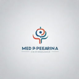 Create a minimalistic logo for a virtual academy of medicine named 'Medi Peperina'. The design should be clean and simple, yet striking, integrating medical and educational concepts.