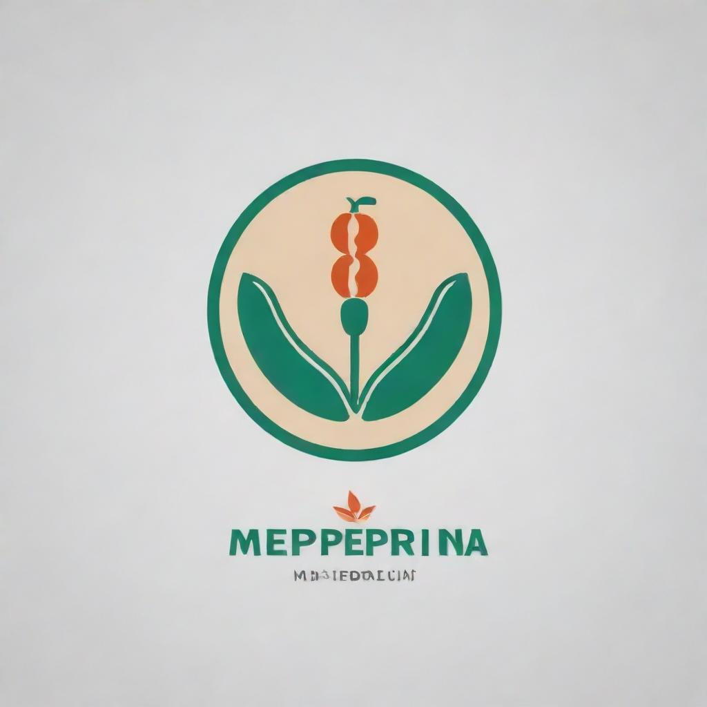 Modify the earlier minimalistic logo for 'Medi Peperina' to have a relaxed and casual vibe, while keeping the medical and educational concepts evident.