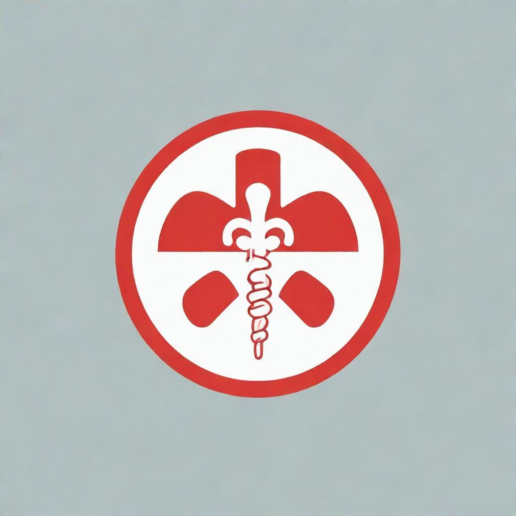 Redesign the 'Medi Peperina' logo, removing any pepper icons. Incorporate more medical symbols like a stethoscope or caduceus, while maintaining a casual and minimalistic design.