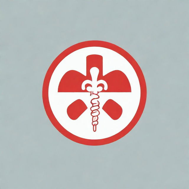 Redesign the 'Medi Peperina' logo, removing any pepper icons. Incorporate more medical symbols like a stethoscope or caduceus, while maintaining a casual and minimalistic design.