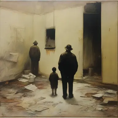 The artist incorporated elements of deterrence in their painting, depicting a scene that instills fear and doubt in the viewer.