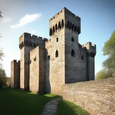The high tower and sturdy walls of the medieval castle served as a form of deterrence, protecting its inhabitants from potential attackers.