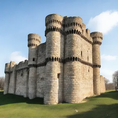 The high tower and sturdy walls of the medieval castle served as a form of deterrence, protecting its inhabitants from potential attackers.