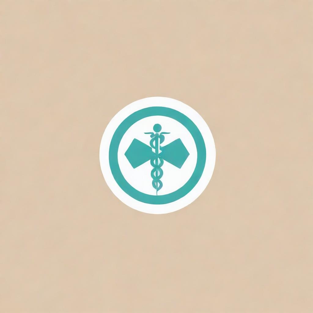 Create a minimalistic logo for a virtual medicine academy. The design should be simple and elegant, combining elements of medical and educational symbolism.