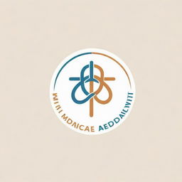 Create a minimalistic logo for a virtual medicine academy. The design should be simple and elegant, combining elements of medical and educational symbolism.