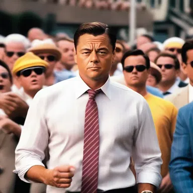 In the critically acclaimed film 'The Wolf of Wall Street', the main character Jordan Belfort, played by Leonardo DiCaprio, engages in illegal activities and lives a life of excess. His behavior was filled with bullshit and deceit.