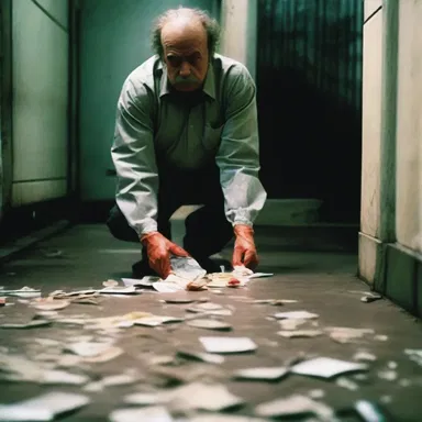 The gritty crime film showed the antagonist disposing of evidence in a waste bin filled with shit.