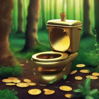 In the magical realm, the enchanted toilet could turn a person's shit into gold coins.