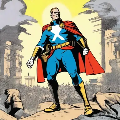 As Captain Courage fought against the evil forces, he realized that even a seemingly shit of hope could ignite the hearts of the oppressed.
