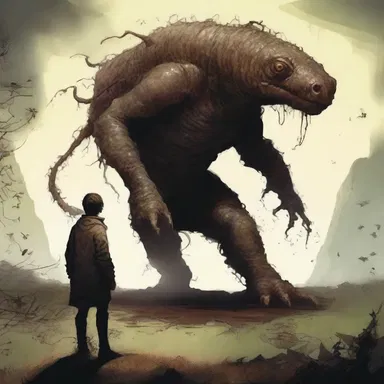 In the fantasy novel, the protagonist encounters a mystical creature made entirely of feces.
