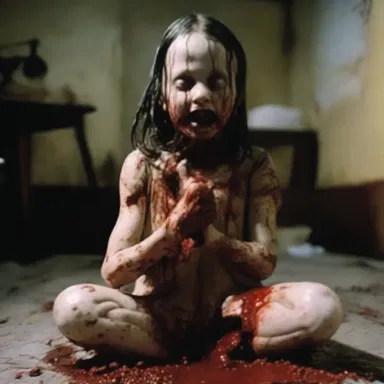 In the horror film, the possessed girl would shit blood and other grotesque substances.