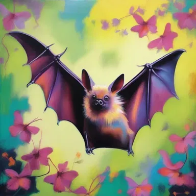 The artist beautifully captured the elegance of the carnivorous bat in her painting, using vibrant colors and intricate brushstrokes.